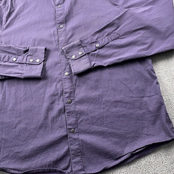 Armani Exchange Shirt Adult 2XL XXL Purple Slim Fit Button Up Long Sleeve Casual - Picture 5 of 14